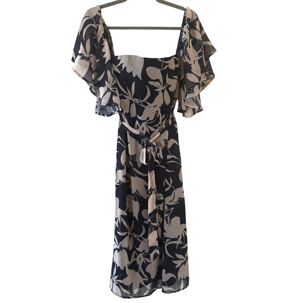 Milkmaid Womens Dress Boho Fariy Tropical Sheer Size‎ XS Blue Floral Ethereal